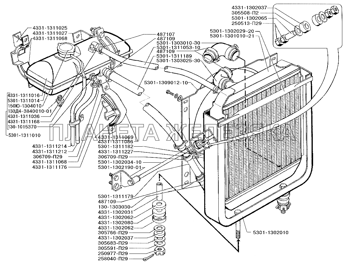 Система охлаждения дизеля Д-245.12С ЗИЛ-5301 (2006)